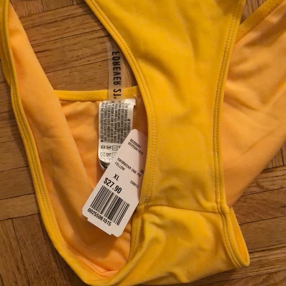 Plunging yellow one piece bathing suit - Picture 3 of 3